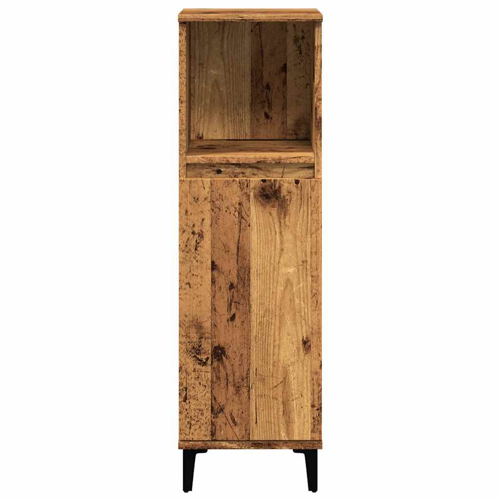 Badschrank Weiß 30x30x100 cm Holzwerkstoff