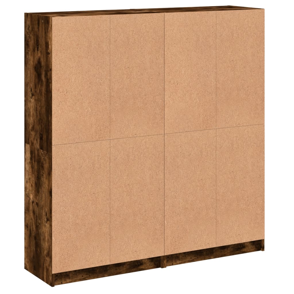Bücherschrank mit Türen Weiß 136x37x142 cm Holzwerkstoff