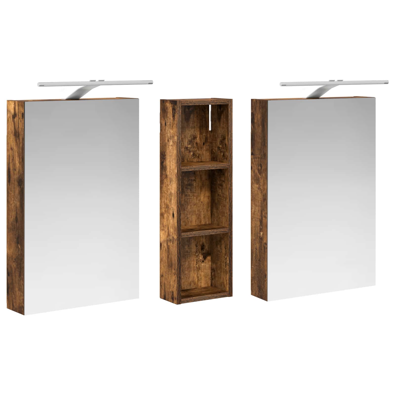 Badezimmerschrank-Set 3 pcs 80 x 10,5 x 50 cm Holzwerkstoff