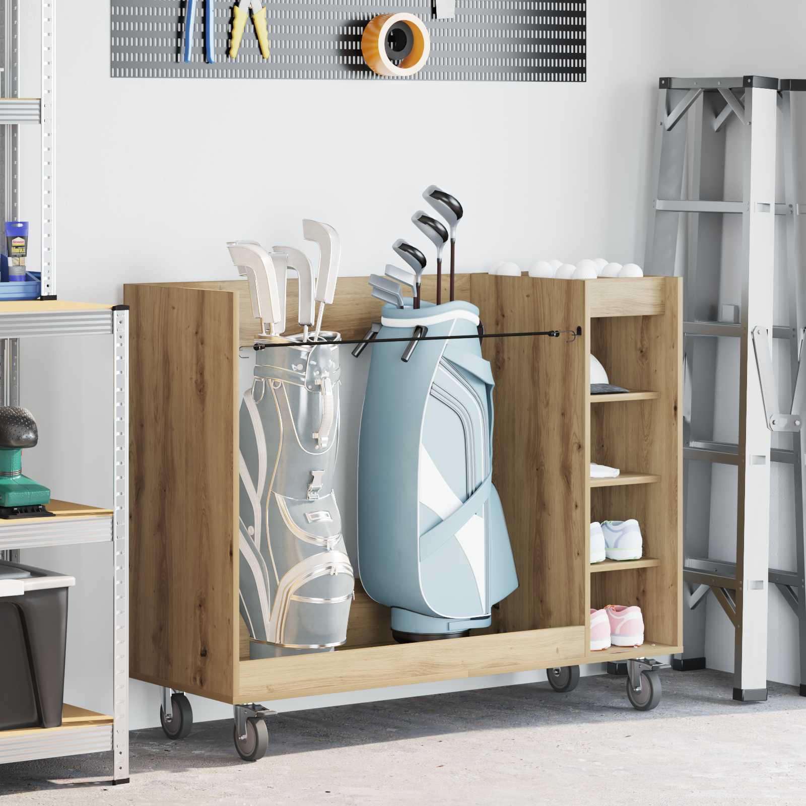 Golf Schrank Mit Rad Uni Weiß 65 x 45 x 98 cm