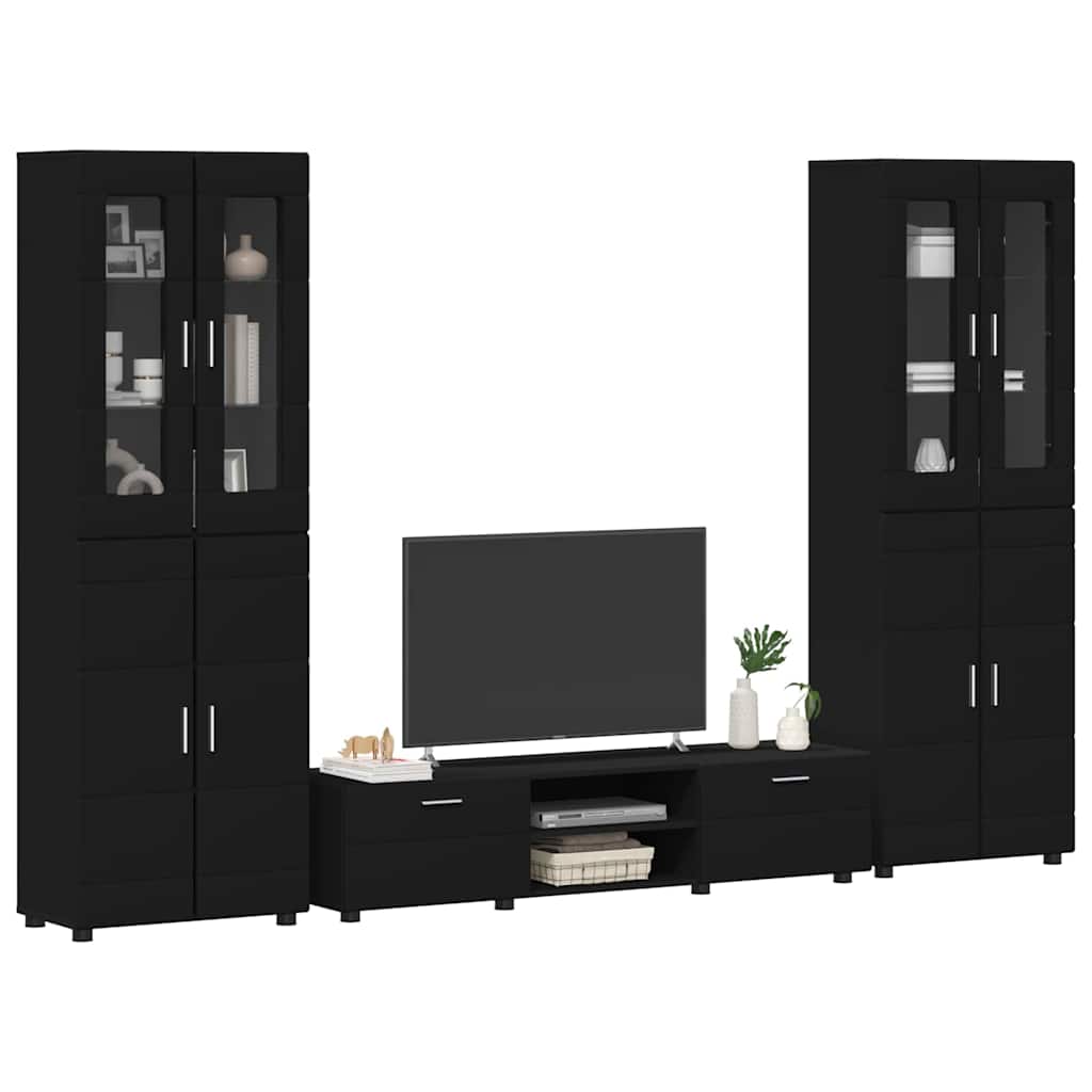 Highboard mit Regal FLORIN Weiß 60 x 35 x 182 cm Holzwerkstoff