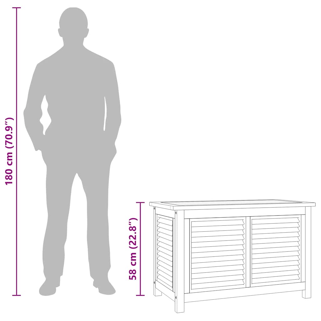 Gartenbox mit Beutel 60x50x58 cm Massivholz Teak
