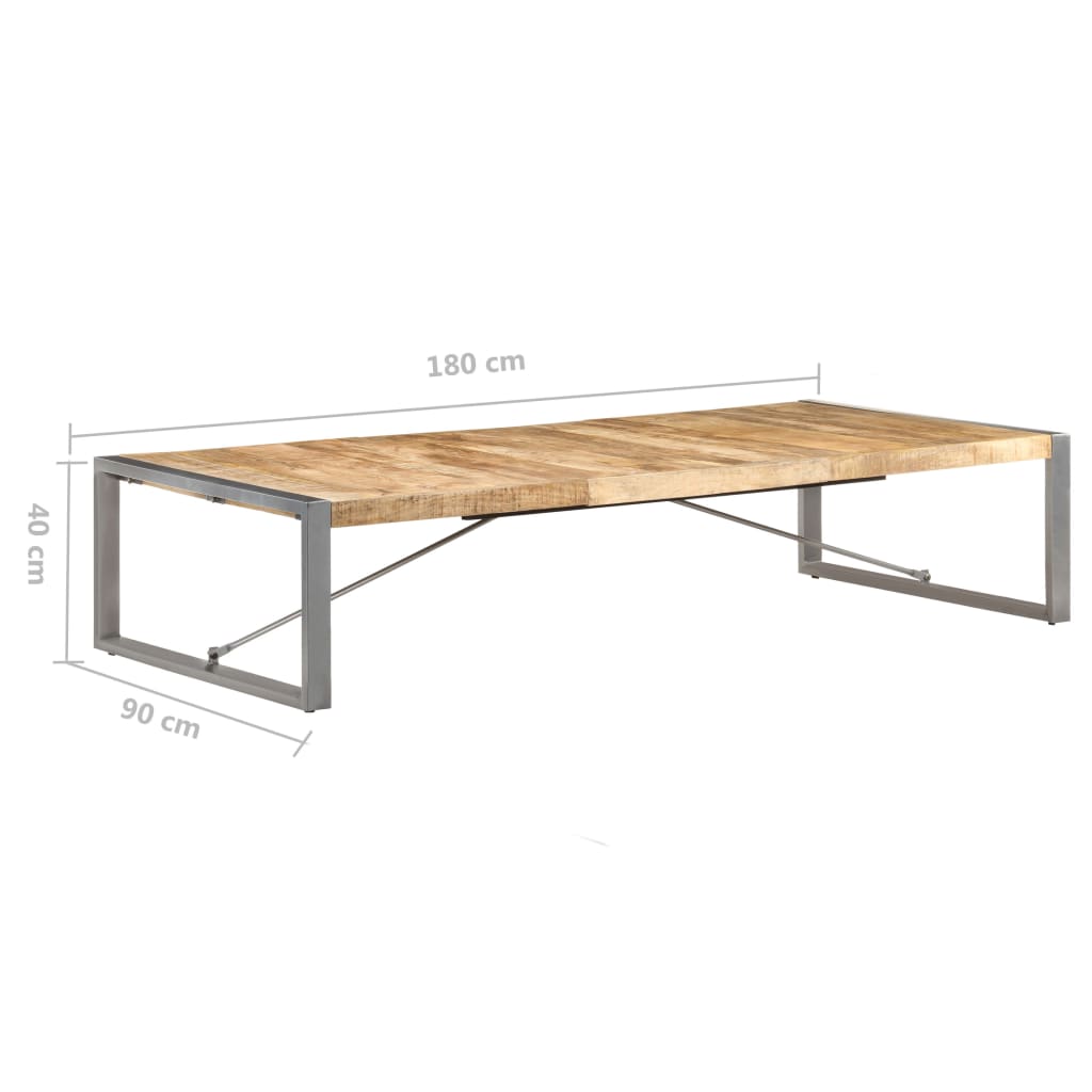 Couchtisch 140x140x40 cm Raues Mangoholz