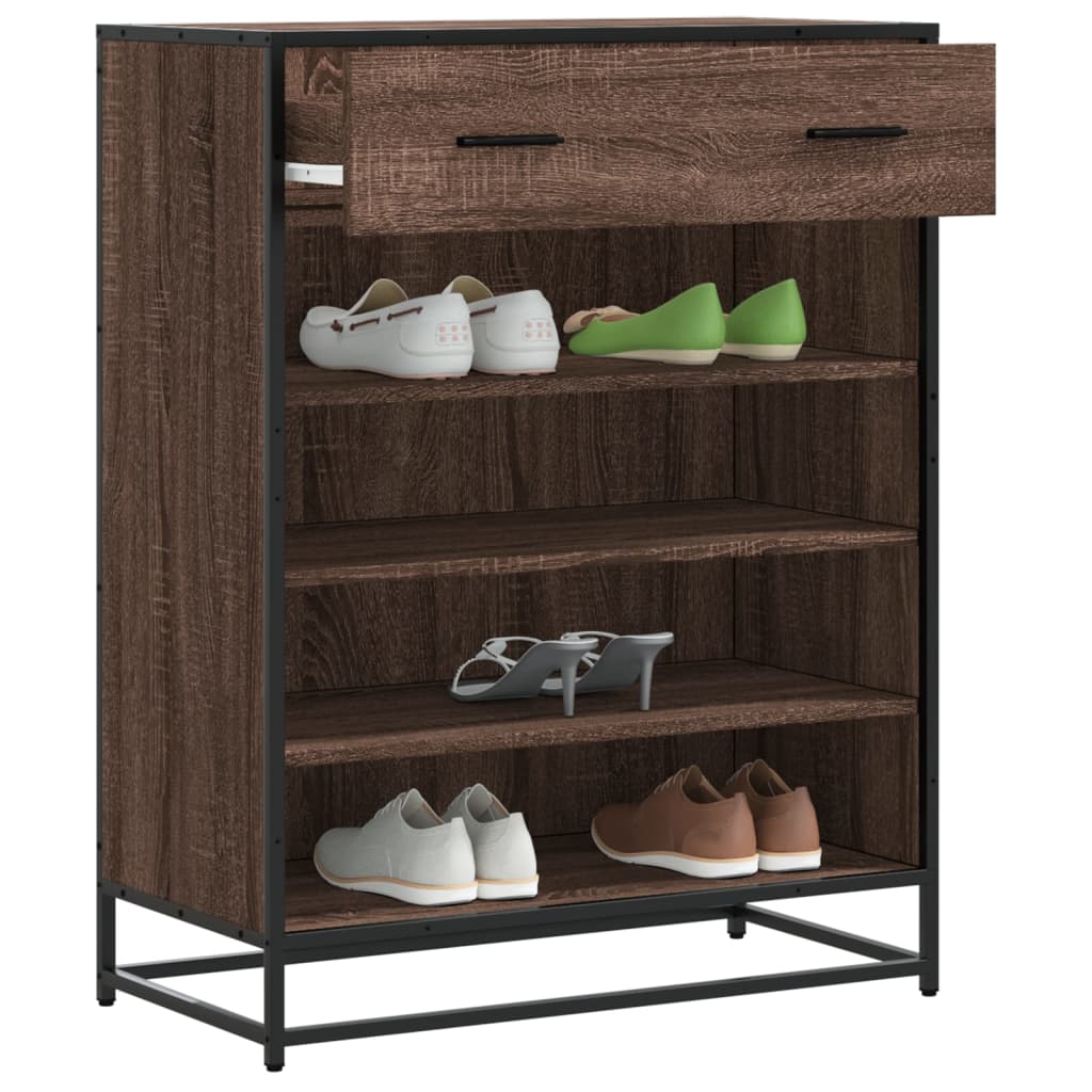 Schuhschrank Schwarz 75x38x97,5 cm Holzwerkstoff Metall
