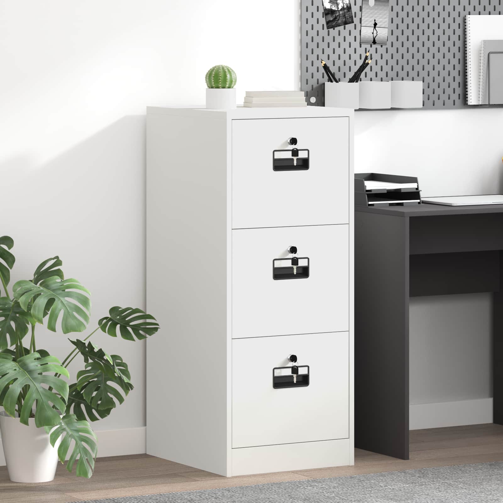 Aktenschrank 2 pcs Schwarz 44 x 50 x 139 cm Kaltgewalzter Stahl