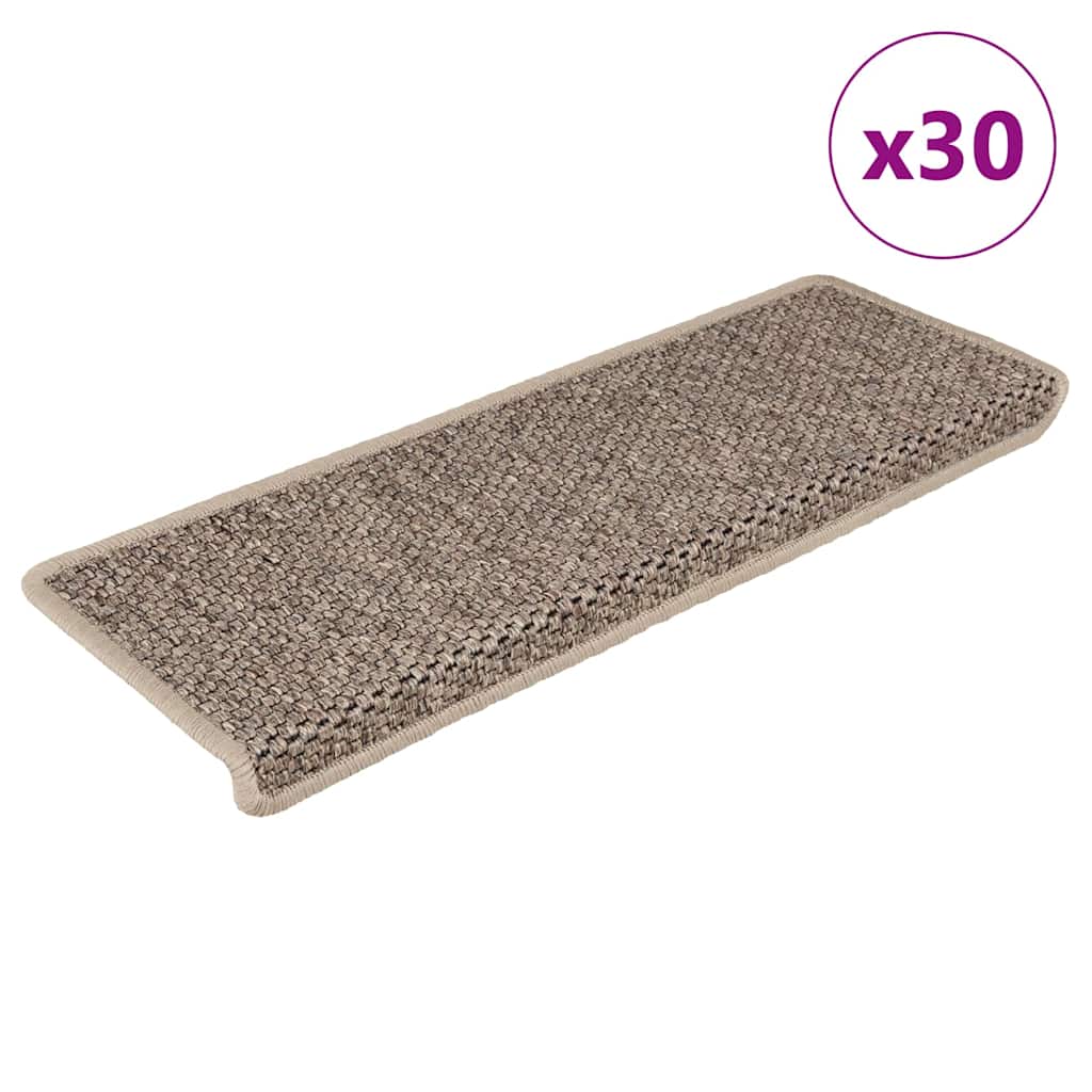 Treppenmatten Selbstklebend Sisal-Look 15 Stk. 65x21x4 Platina