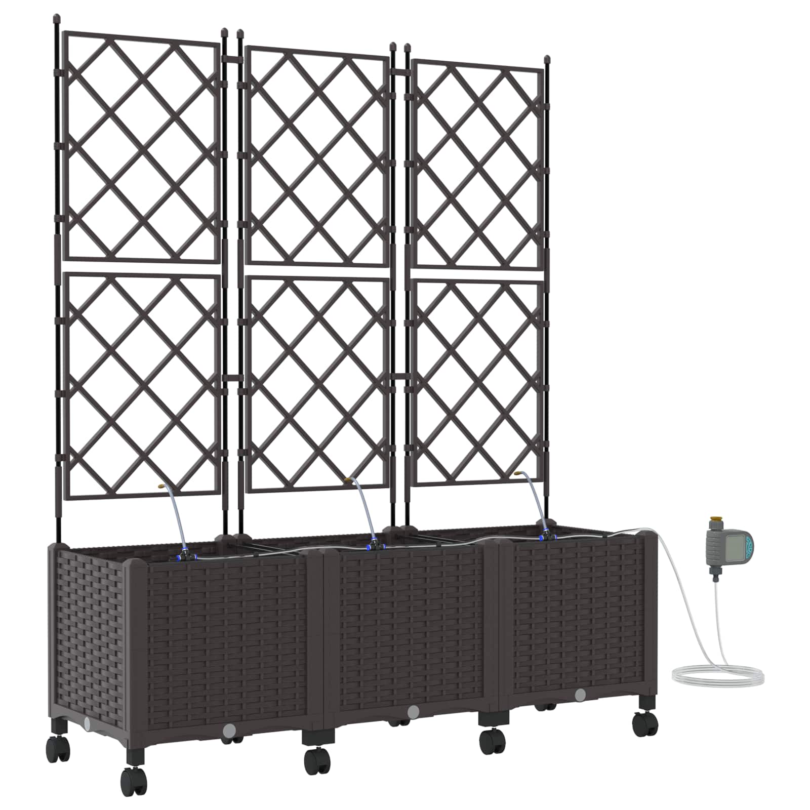Garten-Pflanzgefäß 4 Stk. Braun 160 x 40 x 22 cm PP