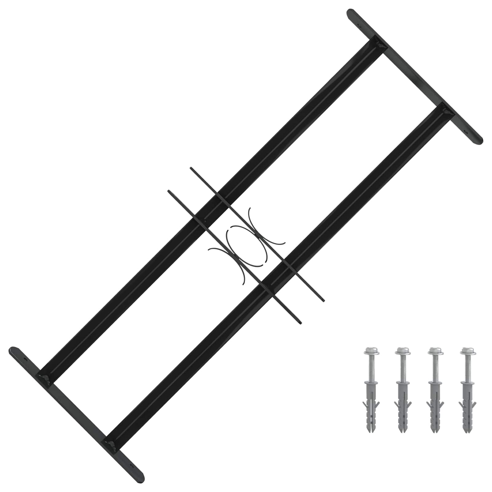 Fenstergitter 76 x 30 cm Pulverbeschichteter Stahl Schwarz