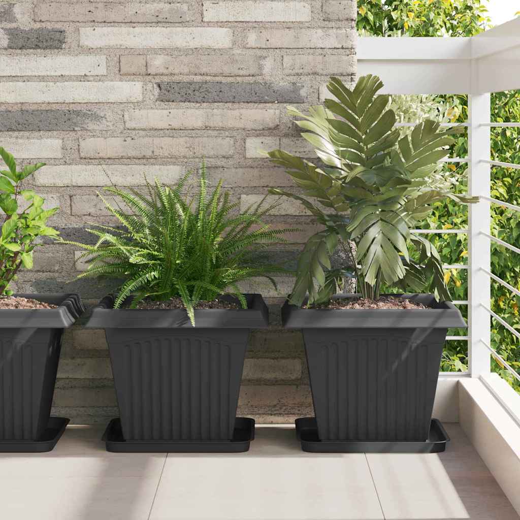 Blumentöpfe 6 pcs Ziegelrot 20 x 20 x 16 cm Kunststoff