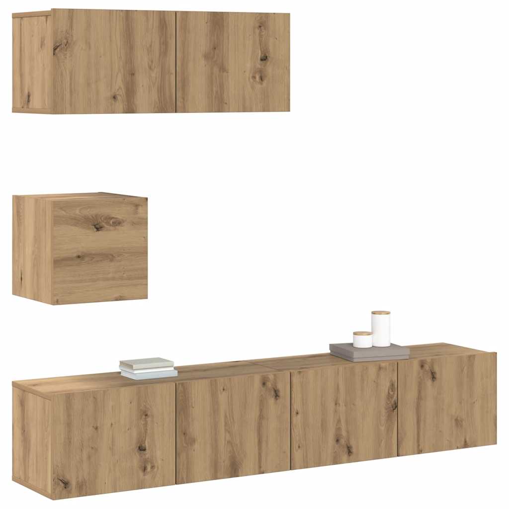 4-tlg. TV-Schrank-Set Sonoma-Eiche Holzwerkstoff