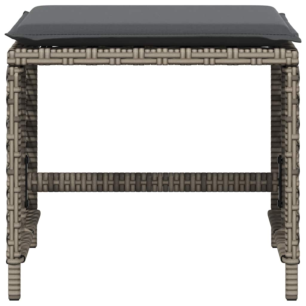 Gartenhocker mit Kissen 4 Stk. Schwarz 41x41x36 cm Poly Rattan