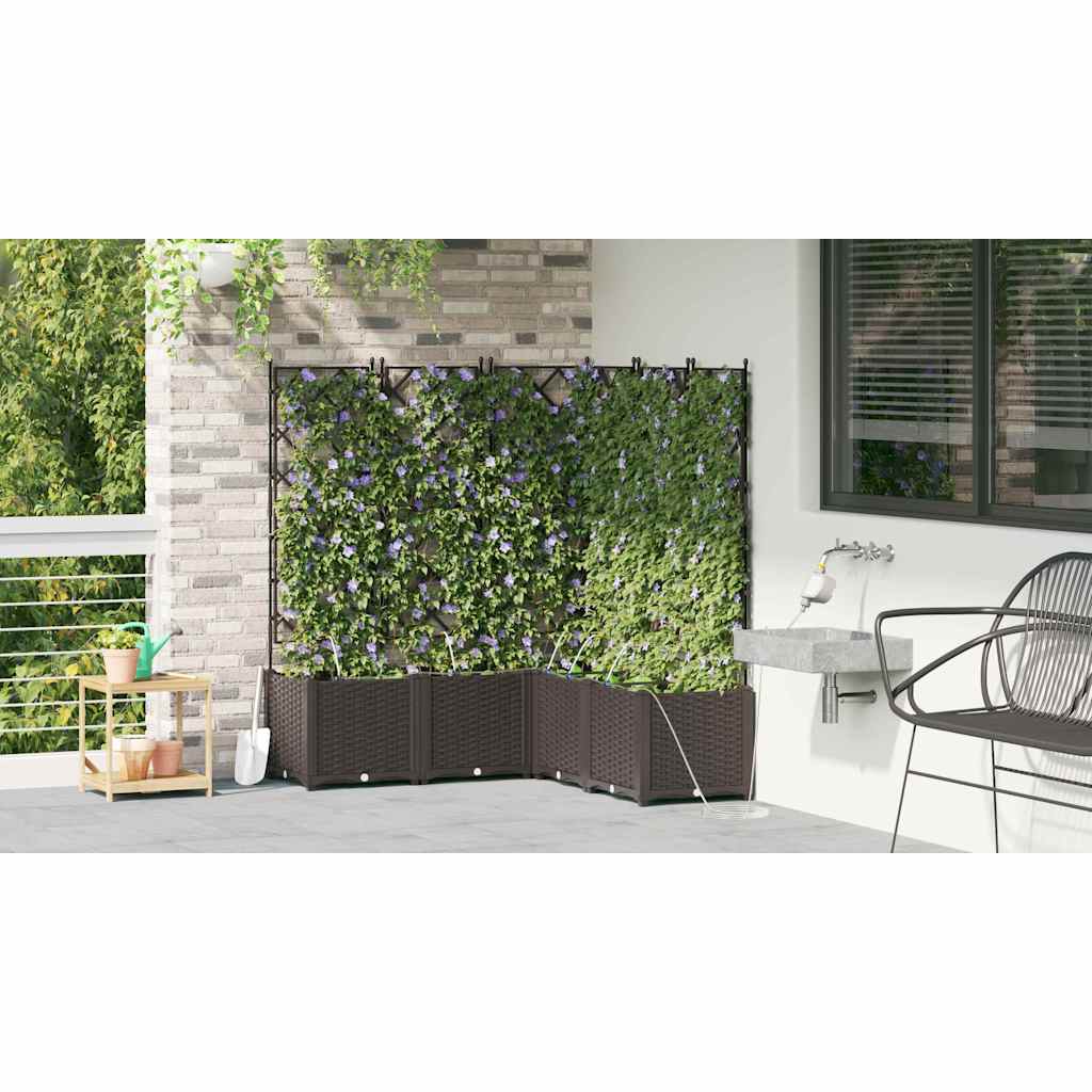 Garten-Pflanzgefäß 4 Stk. Braun 160 x 40 x 22 cm PP