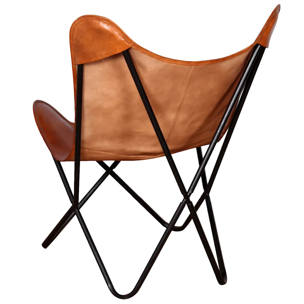 Butterfly-Sessel Schwarz Echtleder