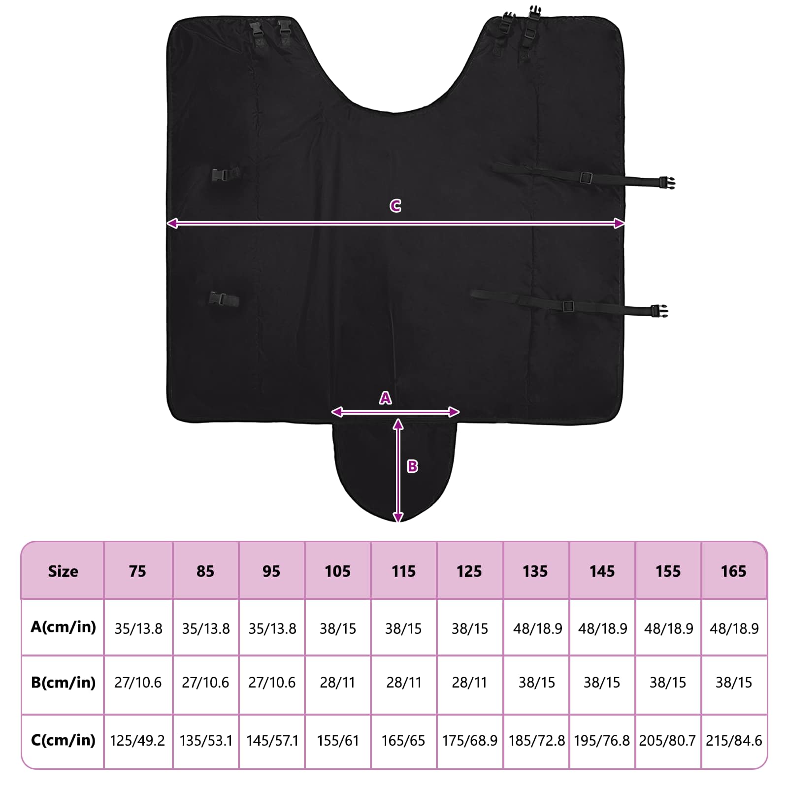 Pferdedecke Dunkelgrün und Schwarz 75 cm Polyester