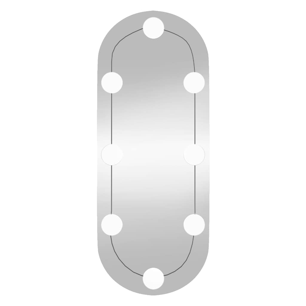 Spiegel mit LED-Leuchten 60x30 cm Glas Oval