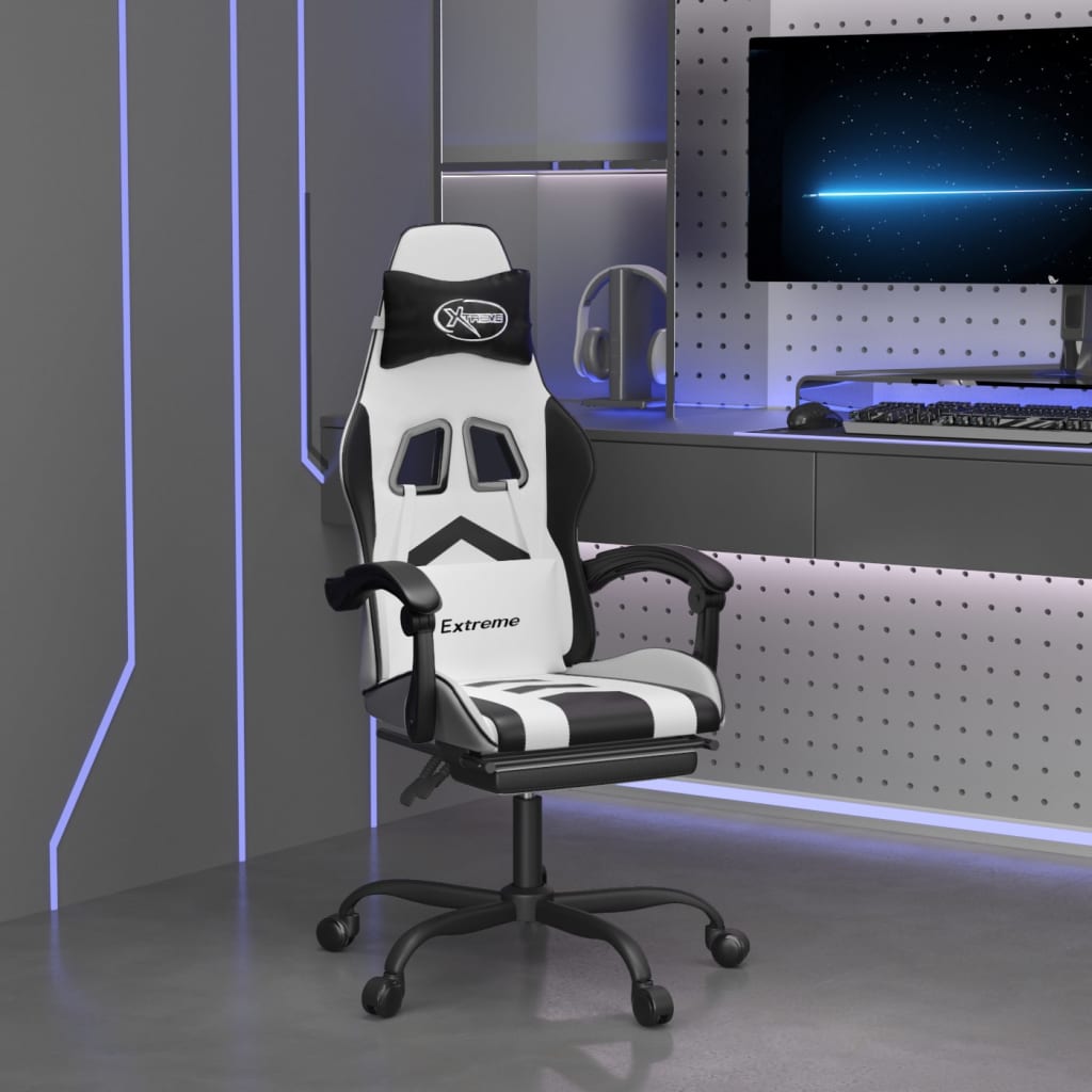 Gaming-Stuhl Drehbar Schwarz und Rot Kunstleder