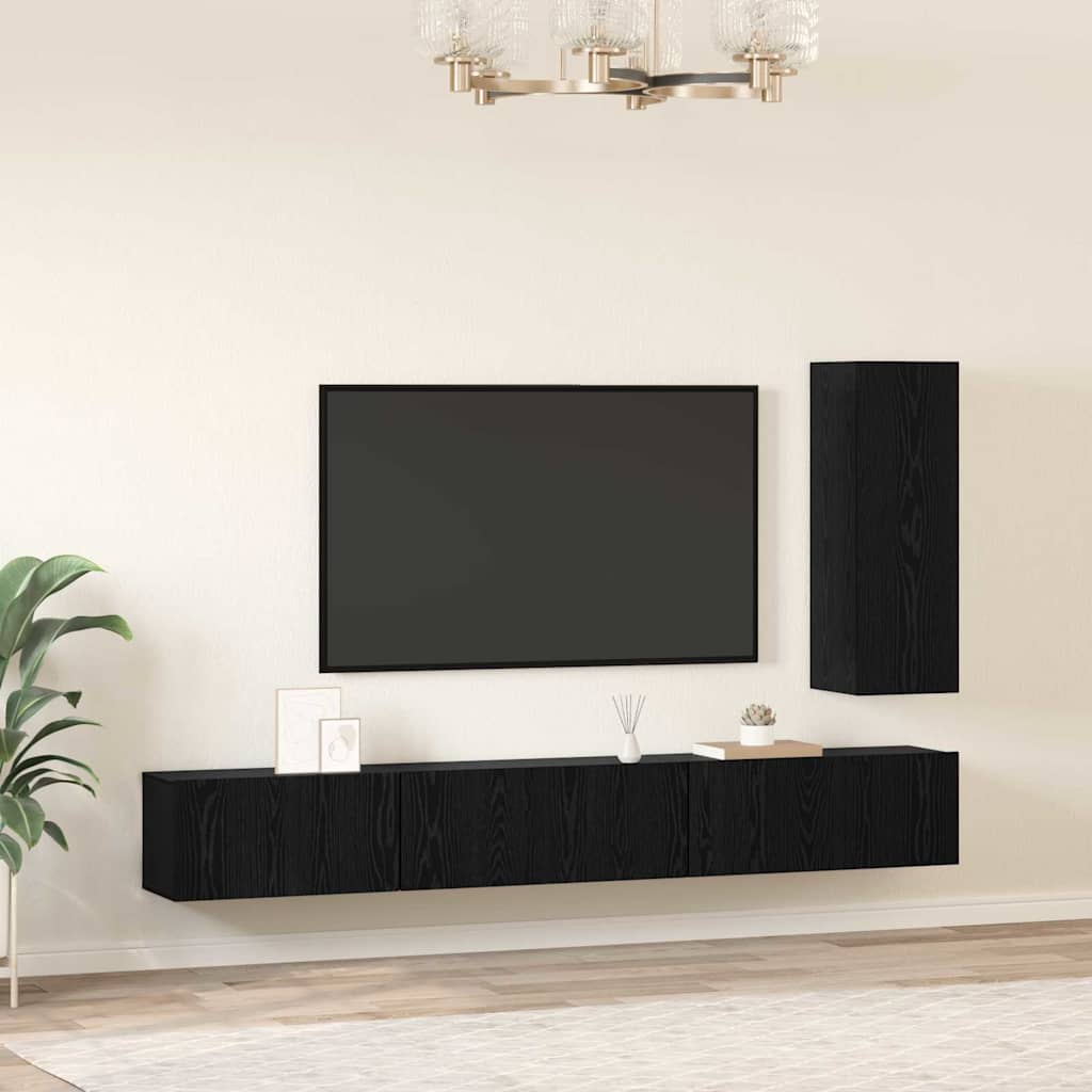 4-tlg. TV-Schrank-Set Weiß Holzwerkstoff