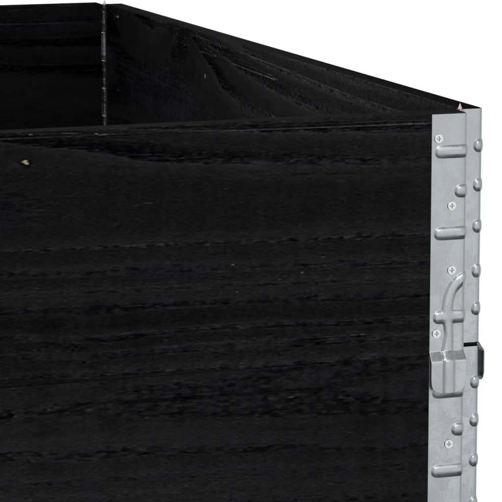 Paletten-Aufsatzrahmen Schwarz 80x60 cm Massivholz Kiefer