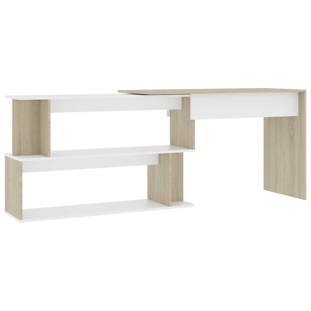 Eckschreibtisch Weiß 200x50x76 cm Holzwerkstoff