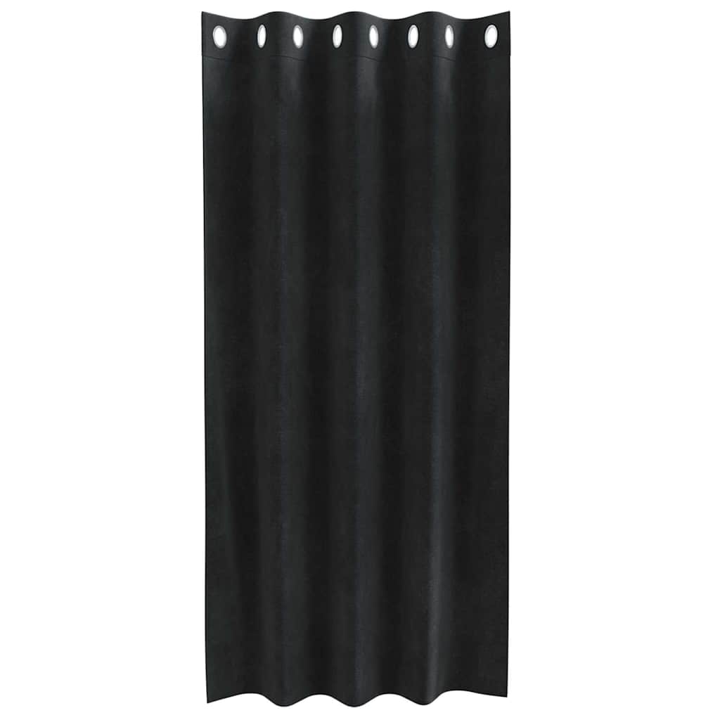 Verdunkelungsvorhänge 2 pcs Schwarz 140 x 140 cm Samt