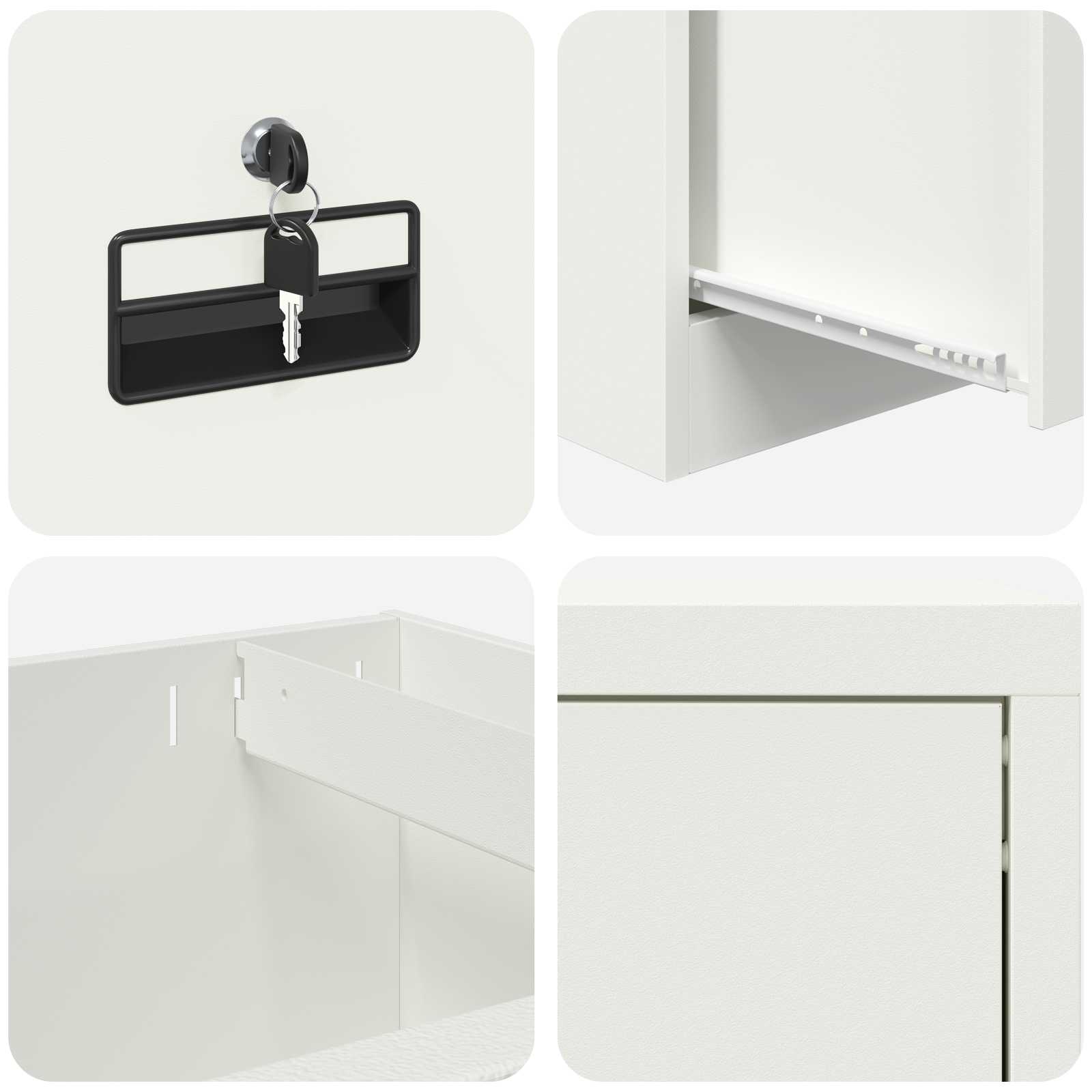 Aktenschrank 2 pcs Schwarz 44 x 50 x 139 cm Kaltgewalzter Stahl