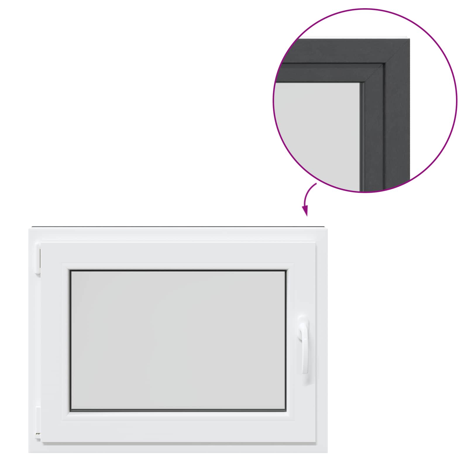 Kellerfenster RISOR 50 x 50 cm PVC und Glas Weiß