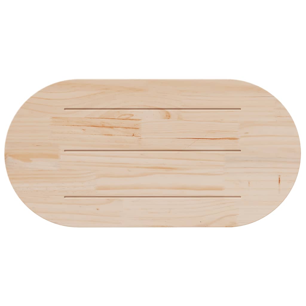 Tischplatte 60x30x2,5 cm Massivholz Kiefer Oval