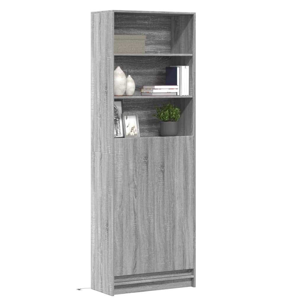 Highboard mit LED-Beleuchtung Weiß 69x32,5x200 cm Holzwerkstoff
