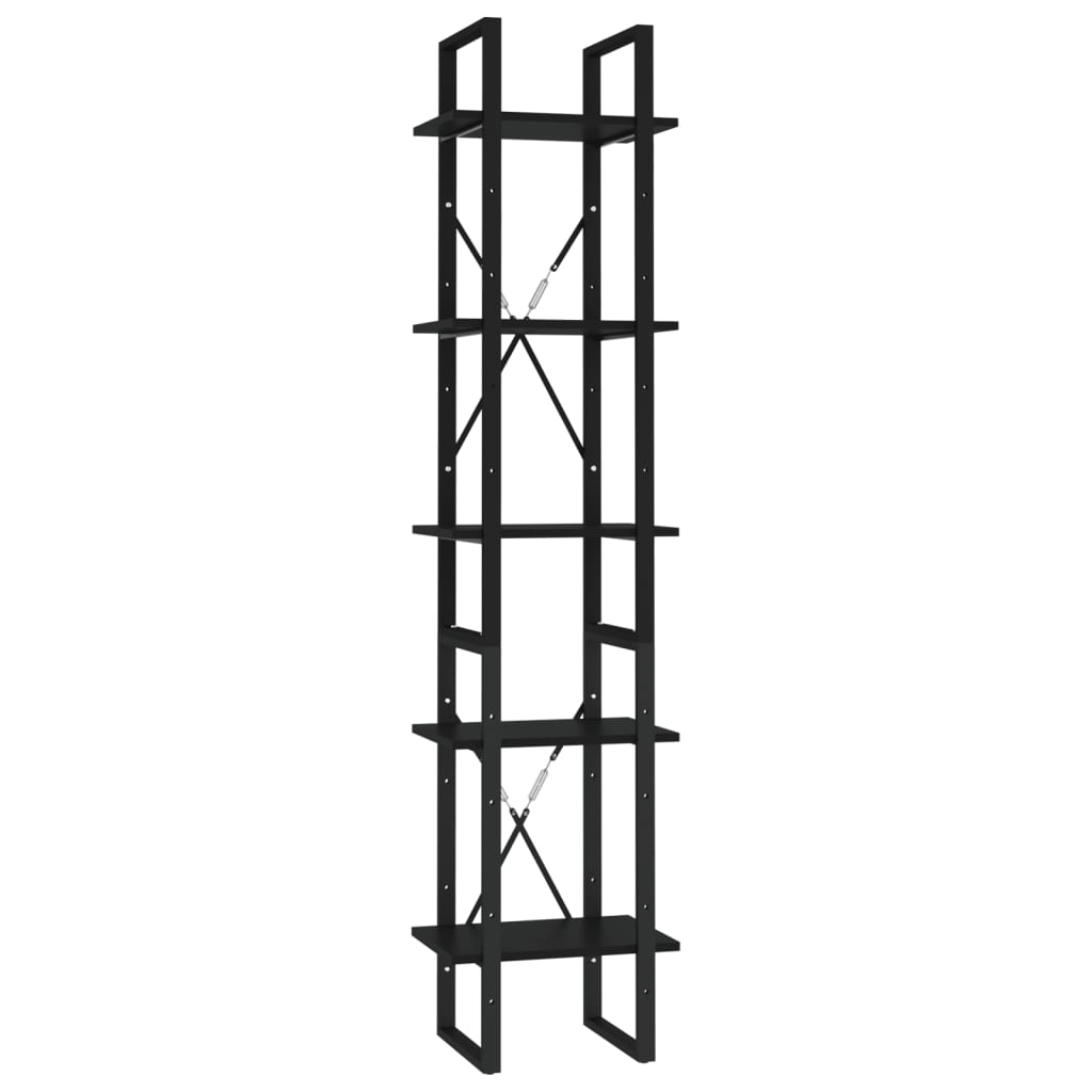 Bücherregal 5 Fächer Weiß 40x30x175 cm Holzwerkstoff