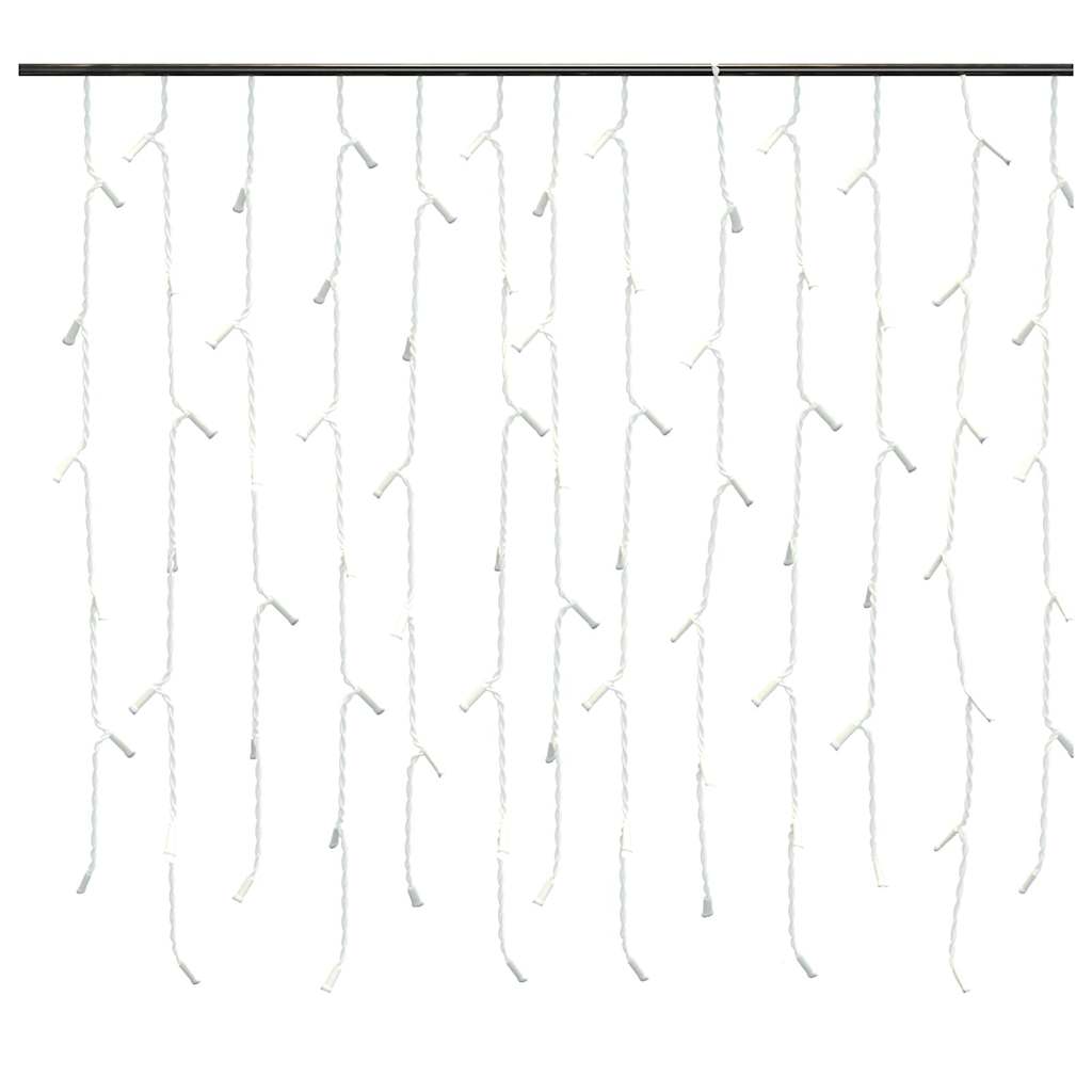 Lichtervorhang LED Eiszapfen 10 m 400 LED Warmweiß 8 Funktionen