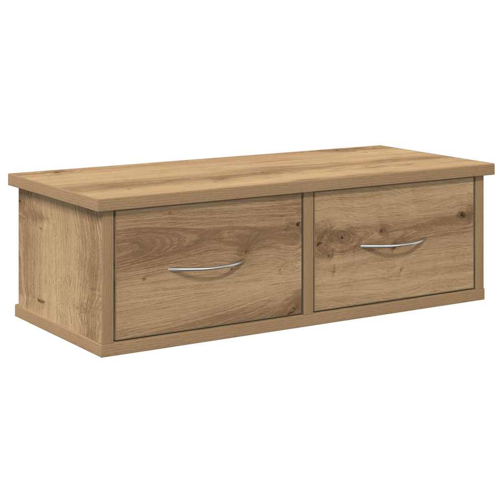 Wand-Schubladenregal Weiß 60x26x18,5 cm Holzwerkstoff