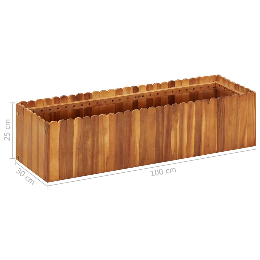 Garten-Hochbeet 50 x 30 x 25 cm Massivholz Akazie