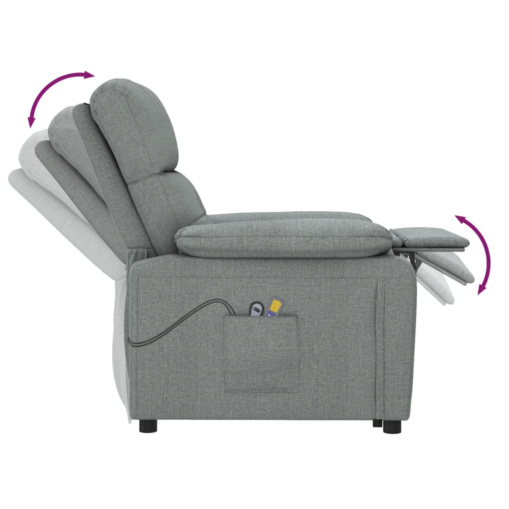 Massagesessel Elektrisch Dunkelgrau Stoff