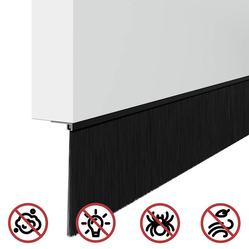 Selbstklebende Türbürstendichtungen 2 pcs Braun 100 cm