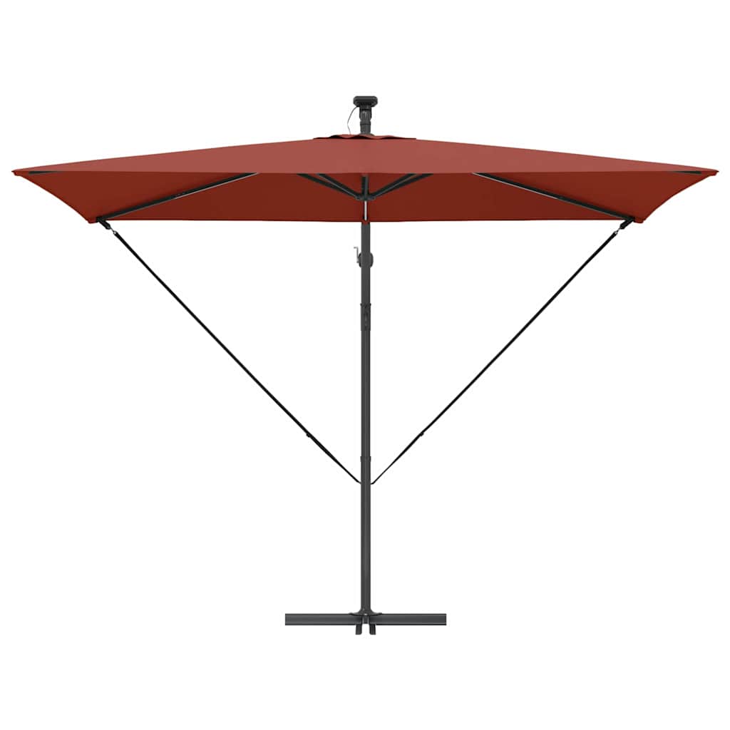 Sonnenschirm Sand 294 x 200 x 270 cm Polyester und Aluminium