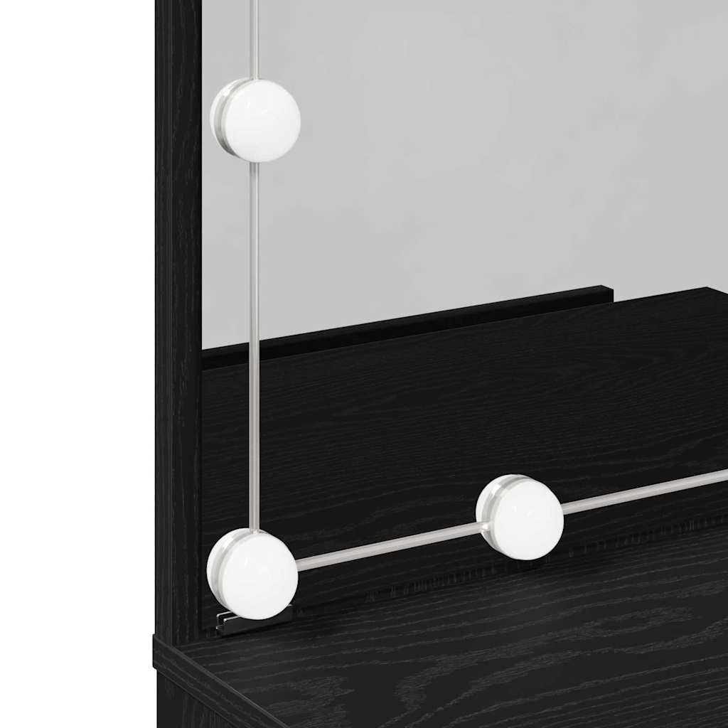 Schminktisch-Set mit LED Weiß Holzwerkstoff