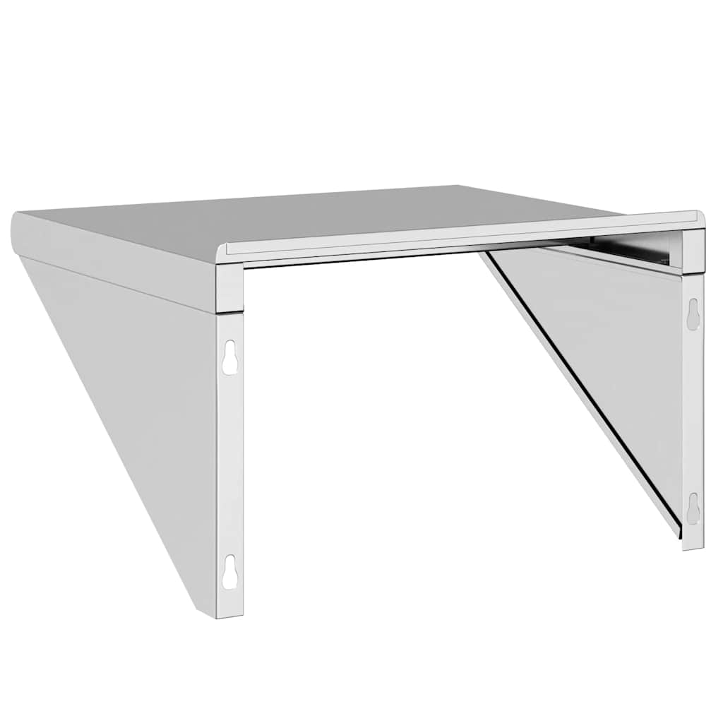 Wandregal 100x45x31 cm Silbern Edelstahl