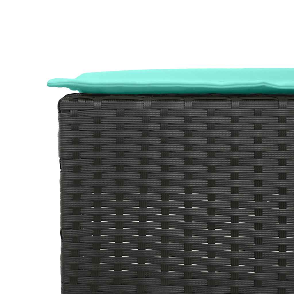 Garten-Barhocker mit Kissen 2 Stk. Grau Poly Rattan