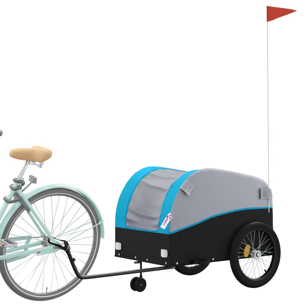 Fahrradanhänger Schwarz und Orange 30 kg Eisen
