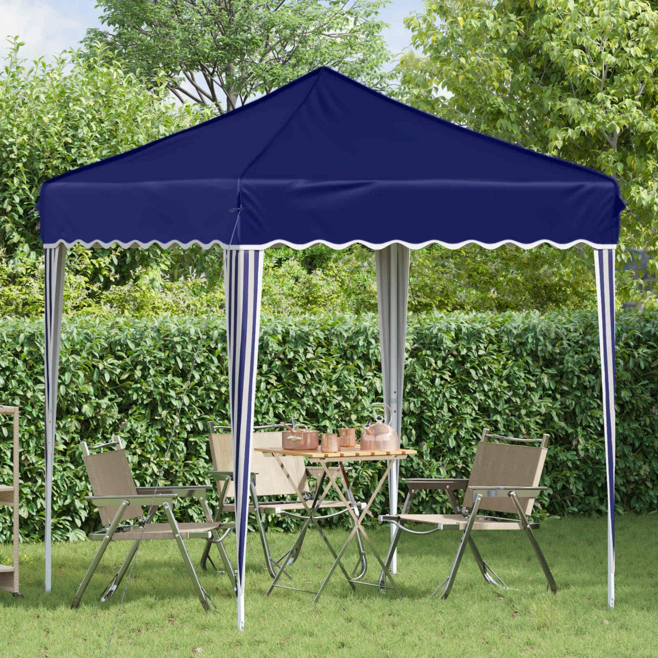 Pop-up Partyzelt 195 x 195 x 245 cm Creme Oxford-Stoff