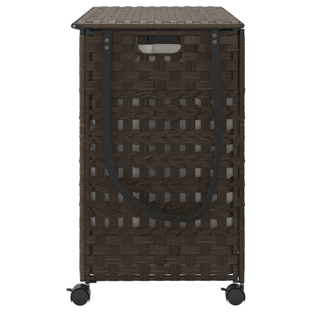 Wäschekorb mit Rollen 66x35x60 cm Rattan