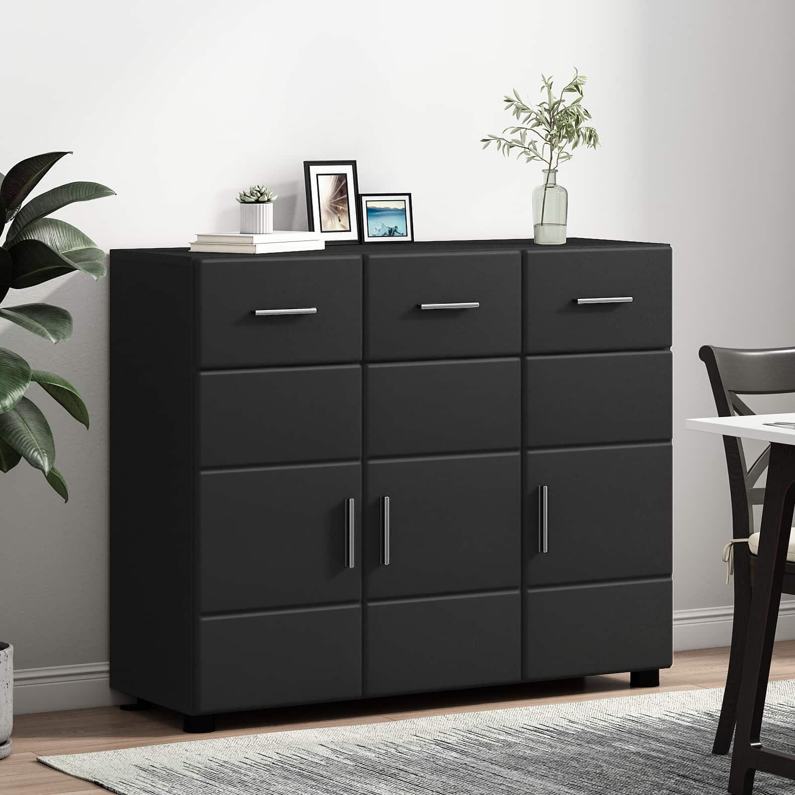 Highboard mit Regal FLORIN Weiß 60 x 35 x 182 cm Holzwerkstoff