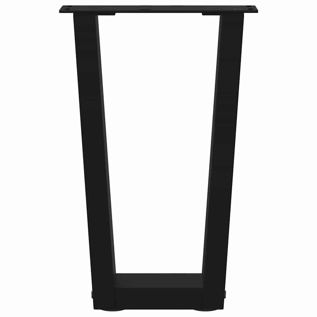 Couchtischbeine V-Form 2 Stück Schwarz 30x(30-31,3) cm Stahl