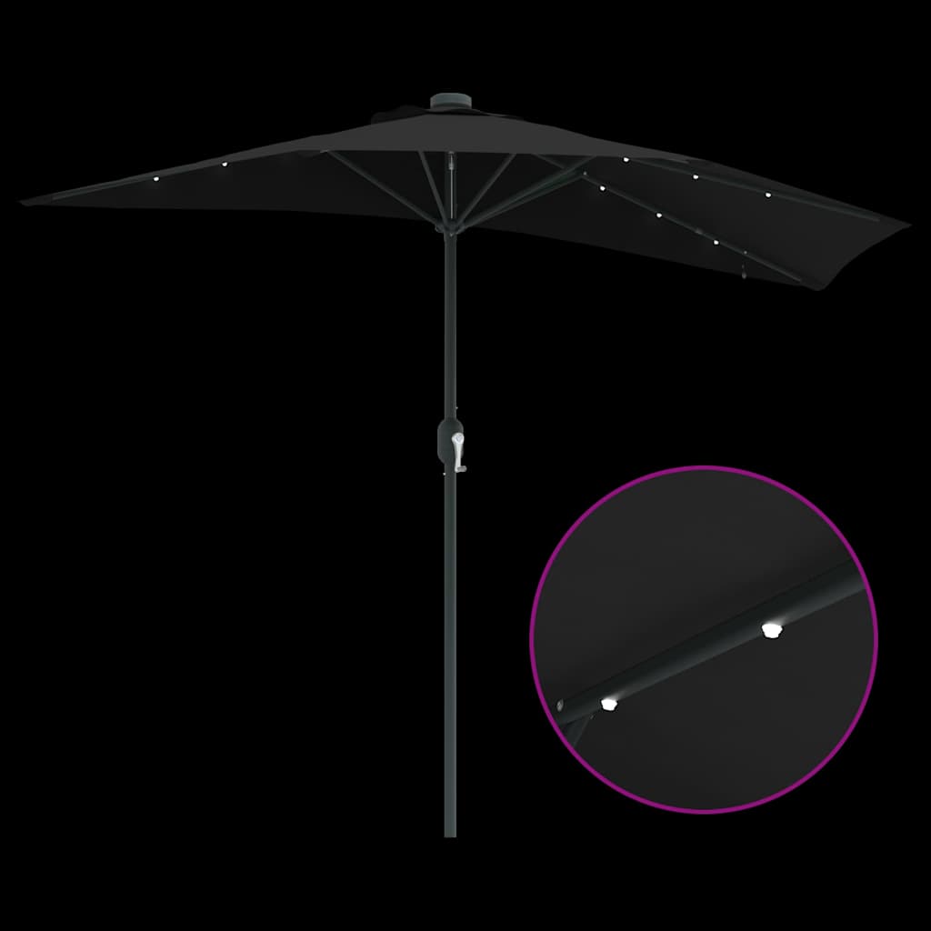 Garten-Sonnenschirm Sand 294 x 150 x 223 cm Polyester und Stahl
