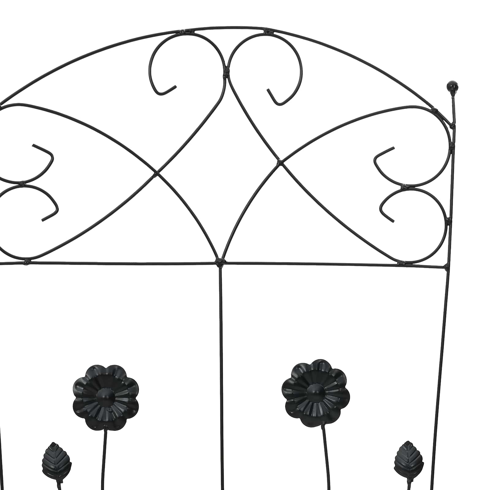 Gartenzaun mit Schloss 3 pcs Schwarz 112 x 39,5 cm Stahl
