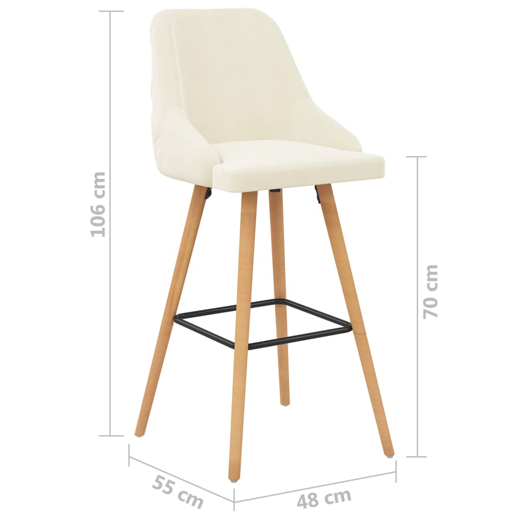 Barhocker 2 Stk. Schwarz Samt