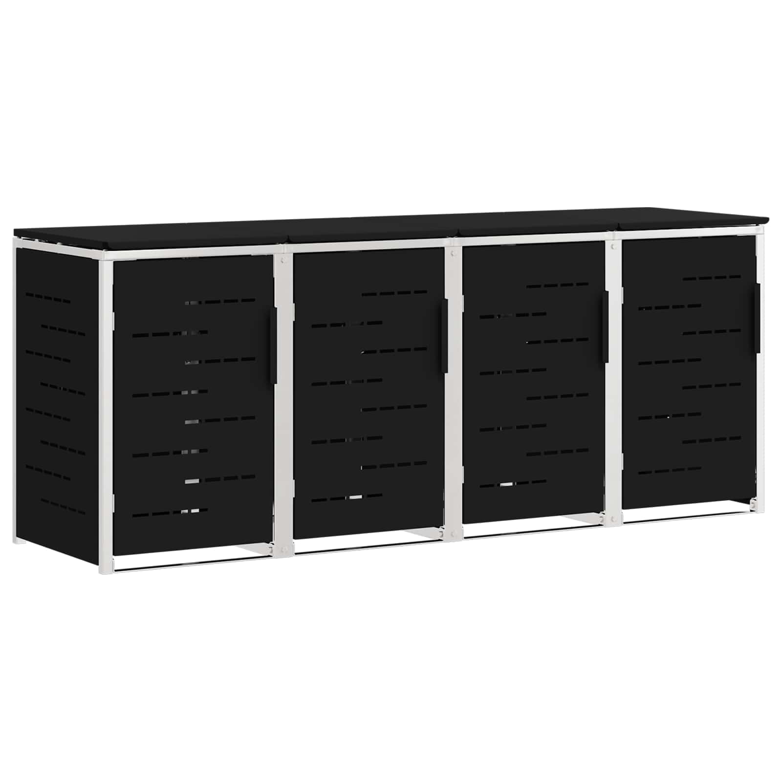 Mülltonnenbox for 2 Bins 240L Edelstahl Schwarz