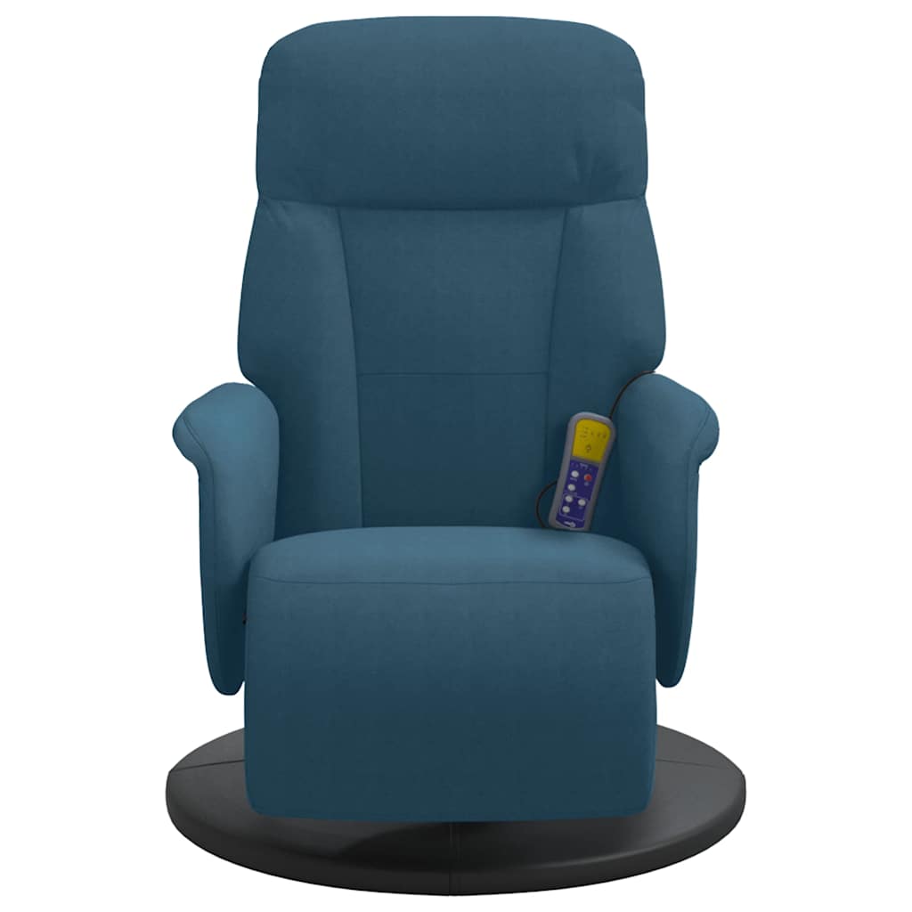 Massagesessel mit Fußteil Blau Samt
