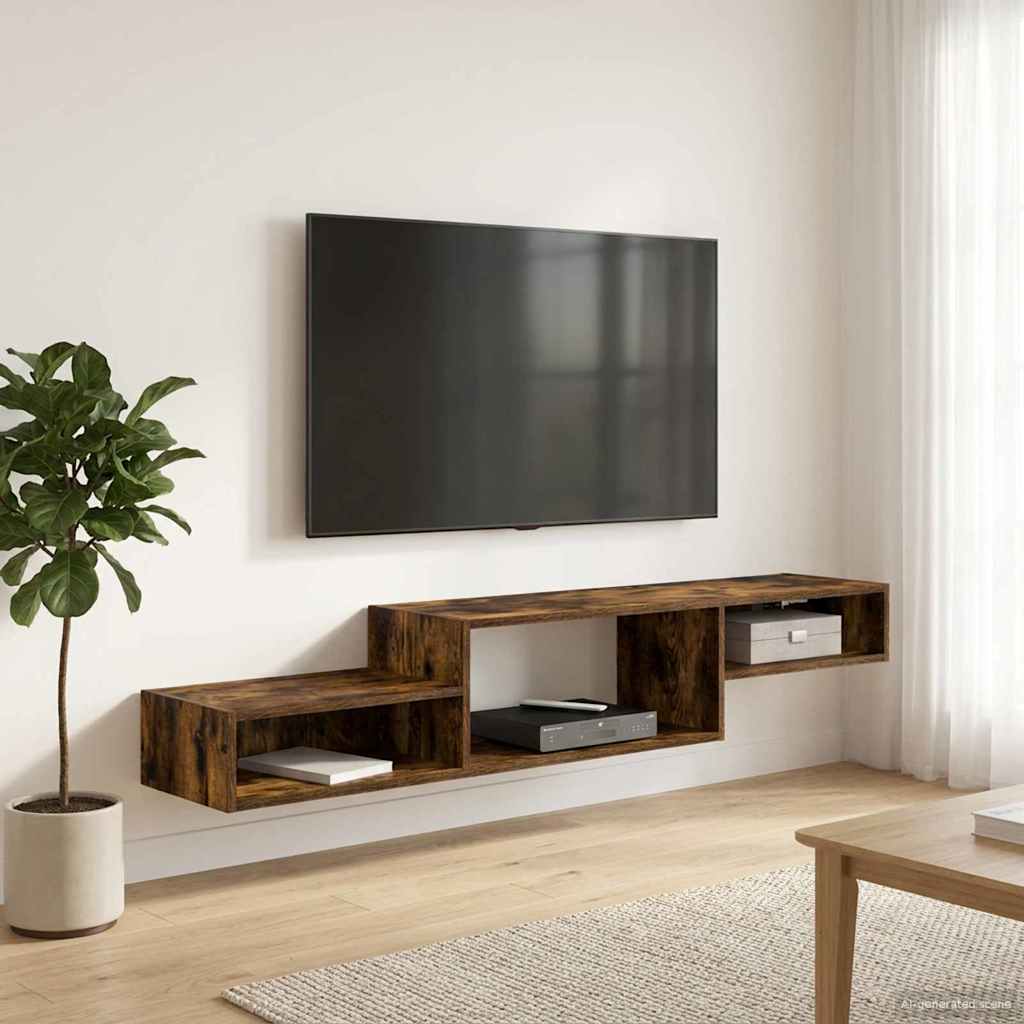 Wandmontierter TV-Schrank Wandhalterung Weiß 150 x 28 x 26 cm