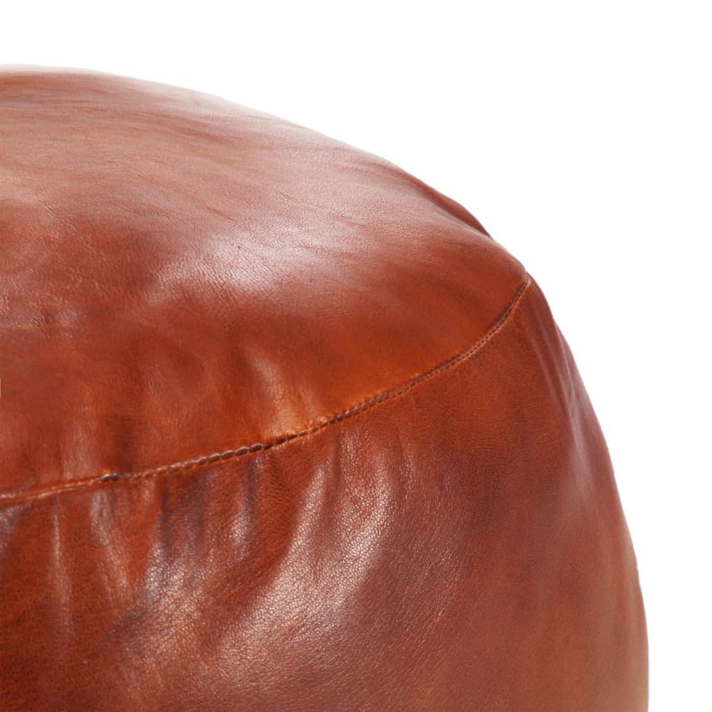 Pouf Dunkelbraun 60 x 30 cm Echtes Ziegenleder